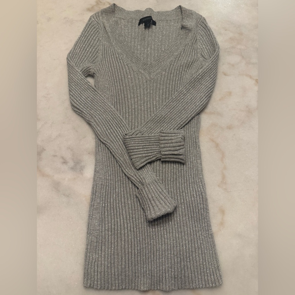Express Silver Metallic Sweater